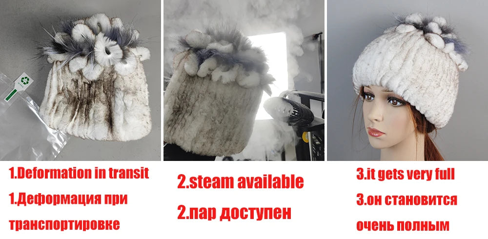 New Real Rabbit Fur Fisherman's Hat For Women Winter Warm Rabbit Fur Caps Soft Natural Rabbit Fur Hats Female Fashion Fur Cap