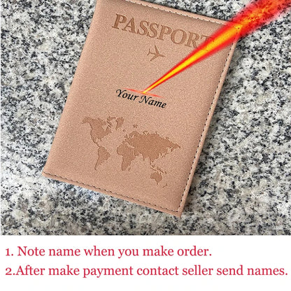 Custom Name on Passport Holder Travel Wallet Pu Cover for Passport Passeport Personnalisé (confirm name first then make order) )