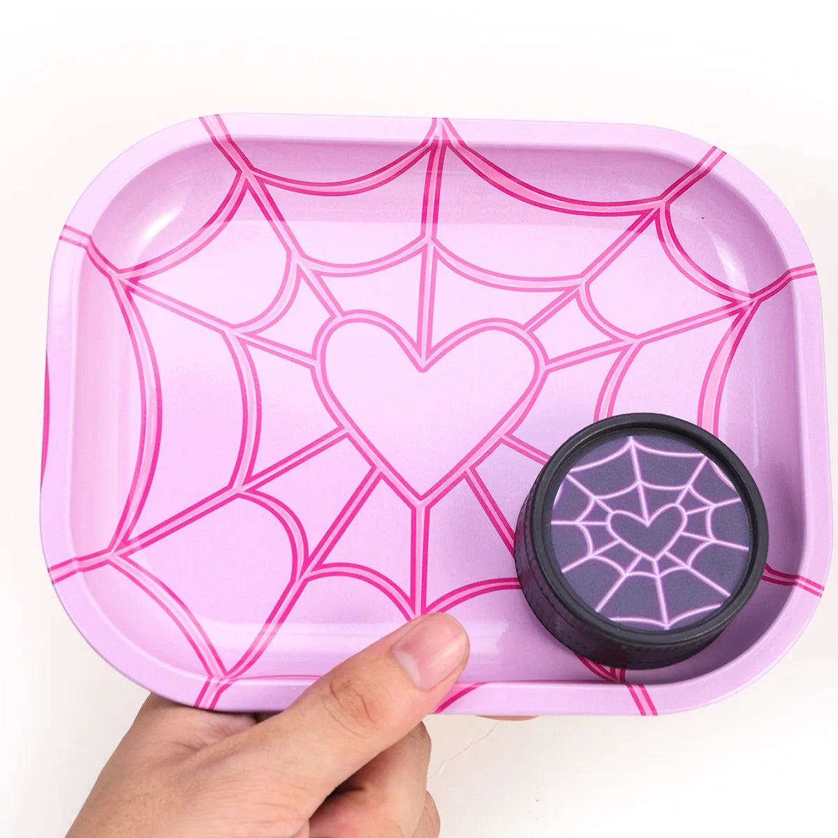 18X14cm Metal Rolling Tray Smoking Set Rolling Tray and Double-Layer Grinder Degradable Smoker Kit Crusher Smoke Accessories