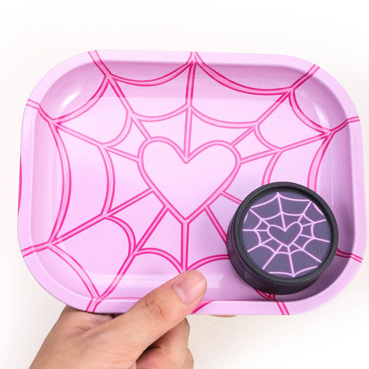 18X14cm Metal Rolling Tray Smoking Set Rolling Tray and Double-Layer Grinder Degradable Smoker Kit Crusher Smoke Accessories