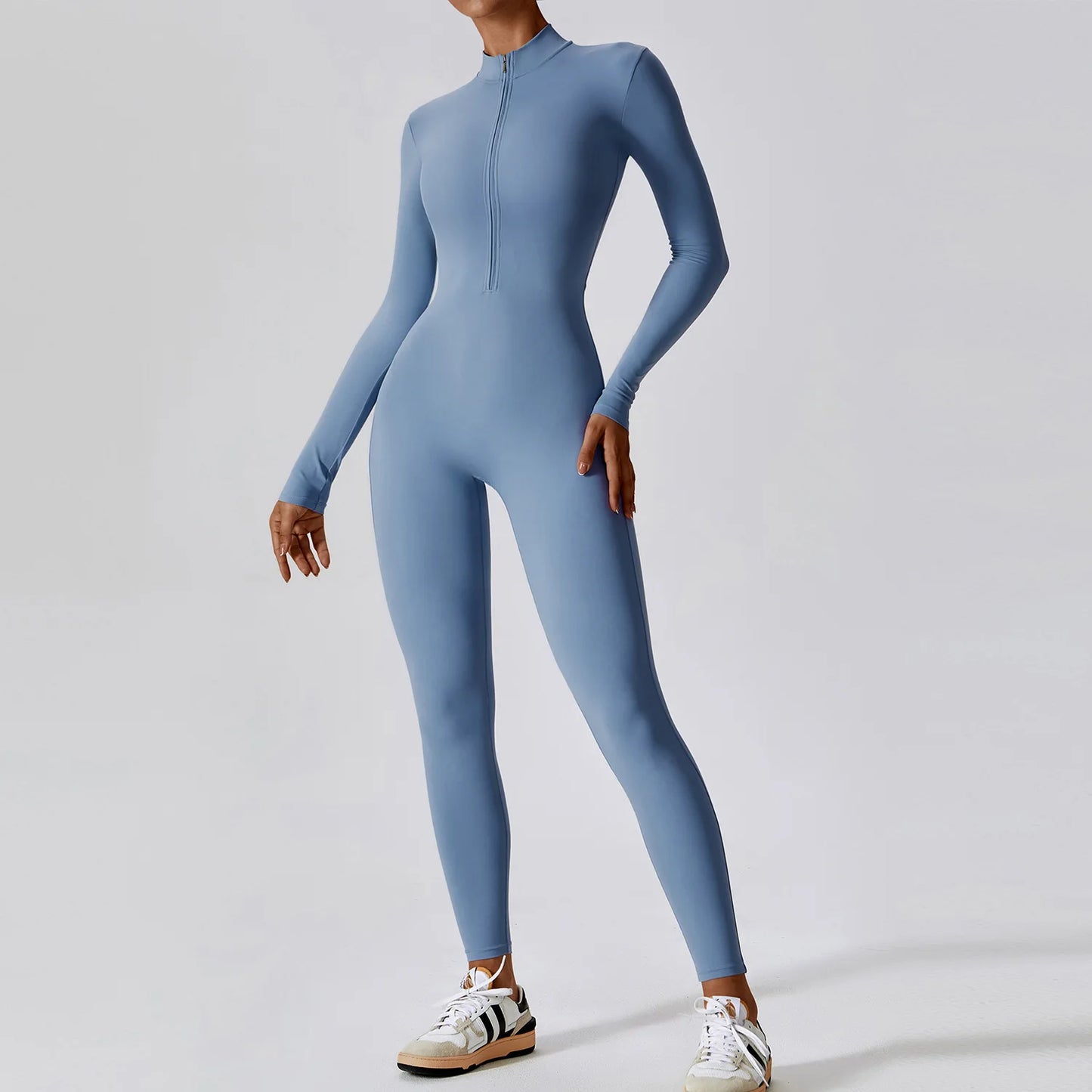 Customized LOGO women's zipper long-sleeved yoga onesie high-intensity fitness sports onesie tights