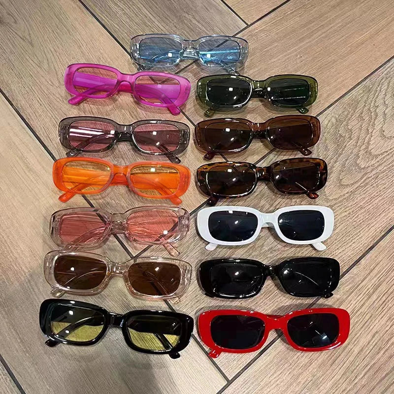 13pcs Small Square Sunglasses Women Retro Sun Glasses Men Brand Classic Travel Rectangle Candy Colors Eyeglasses Female UV400