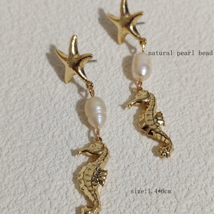 Golden Elastic Starfish Bracelet&Bangle Beach Jewelry For Women Girl