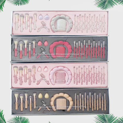 Glitz and Glam Brush Set 23pcs Bundle RHINESTONE Glam Brush Set Bling Makeup Brushes Diamond Makeup Brush Storage Bucket withbox