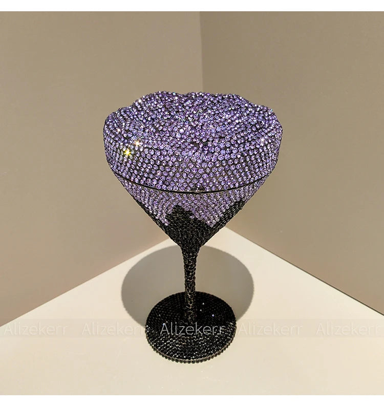 Alizekerr Goblet Rhinestone Evening Bags Women Gorgeous Boutique Unique Flower Crystal Clutch Purses And Handbags Wedding Party
