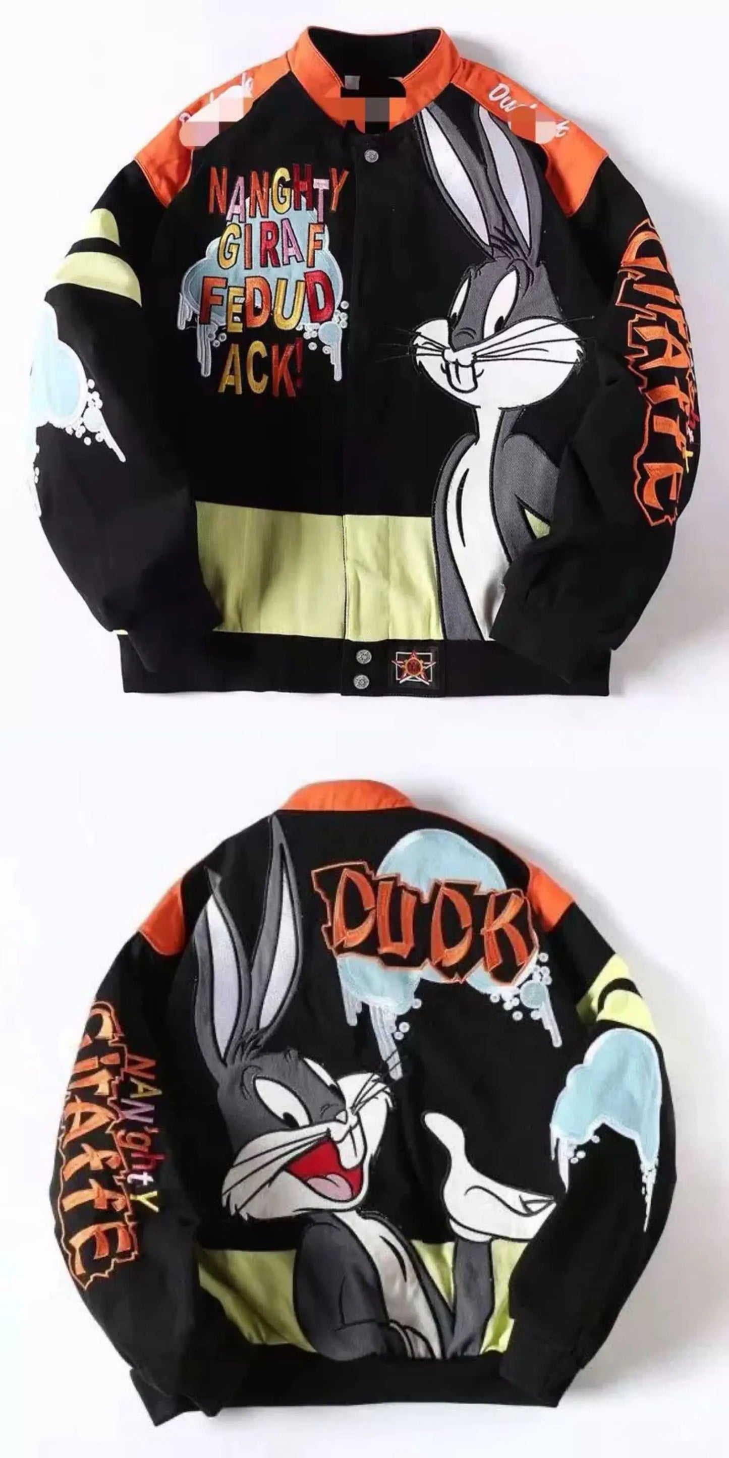 Cross-border Cartoon Embroidery Baseball Jacket For Men Women Casual Loose Fit Hip Hop Top Spring Autumn Letter Couple Jacket