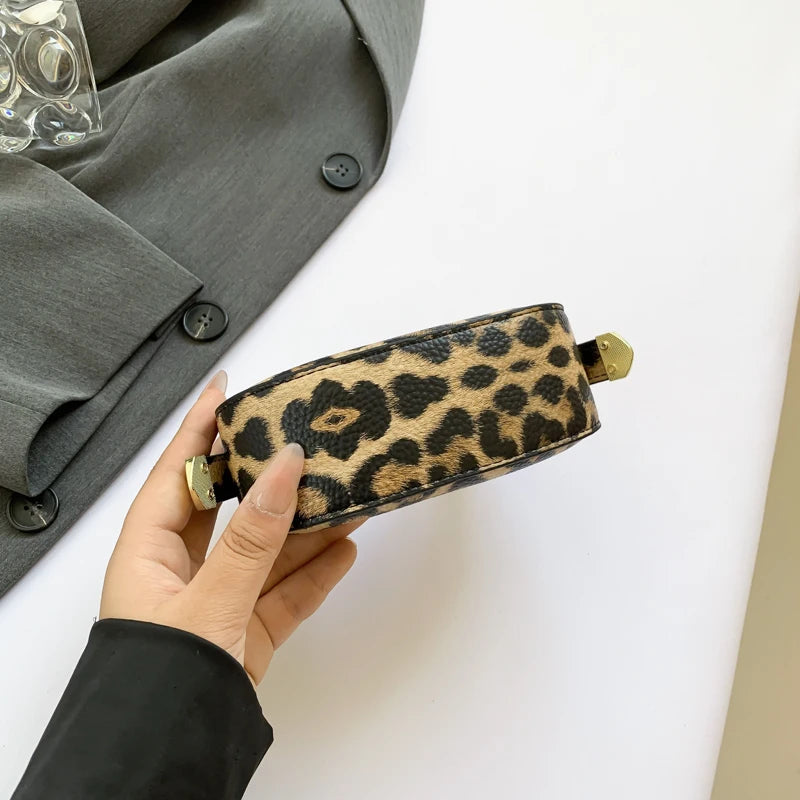 LEFTSIDE Mini Leopard PU Leather Crossbody Bags For Women 2024 Y2K Trend Female Korean Fashion Lady Shoulder Bag Lady Handbags