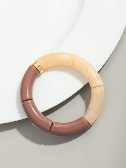 Bohomia New Acrylic Chunky Bamboo Stackable Bracelet for Women Boho Elastic Colorful Tube Beads Braceletes 2025 Fashion Jewelry