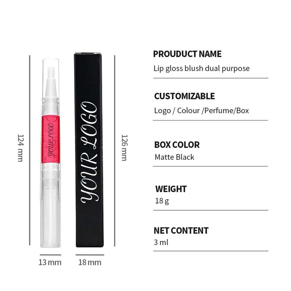 Long Lasting Quick Dry Auto Rotate Pressed Lip Glaze Moisturizer Moisturizing Mirror Private Label Lipgloss Custom Bulk Makeup