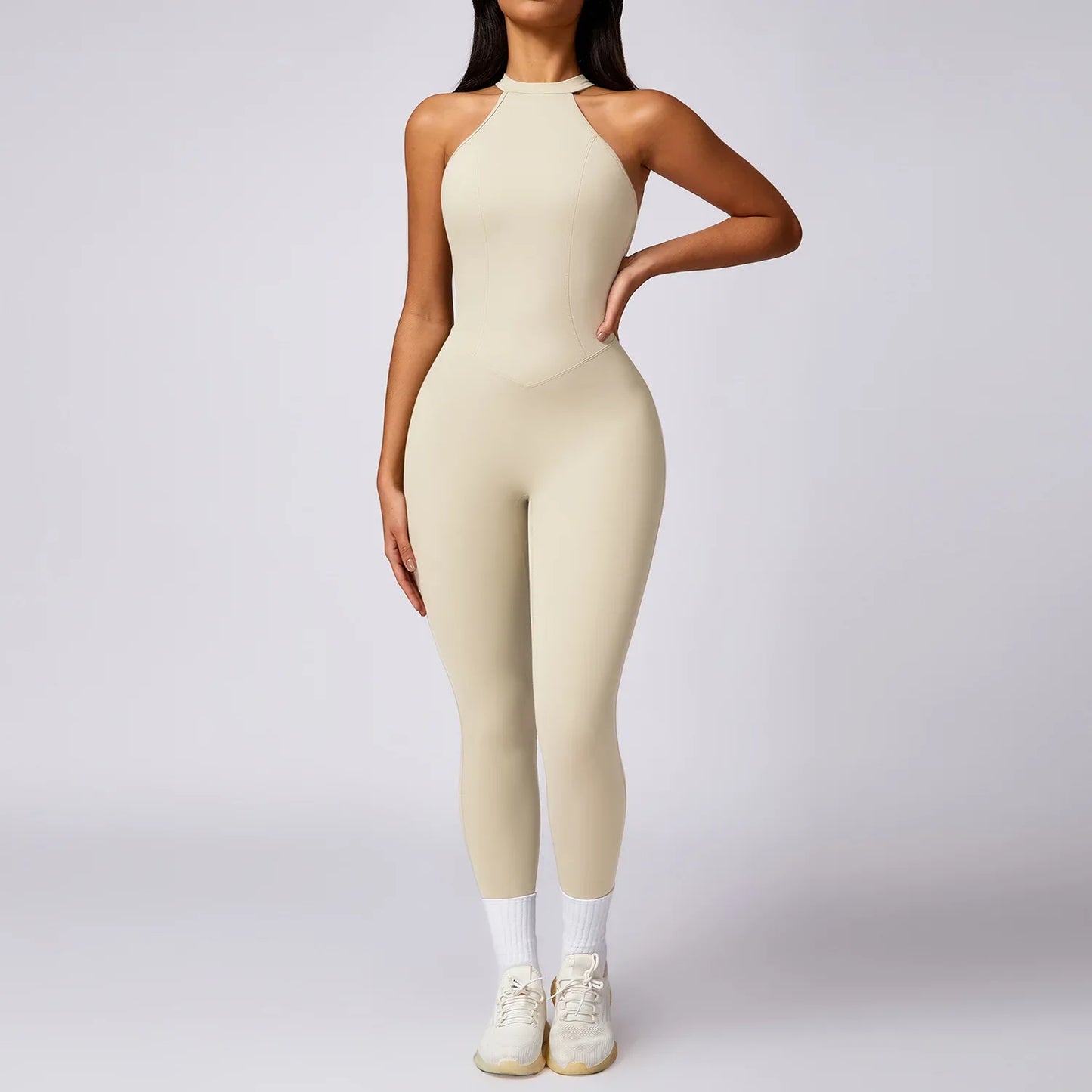 Custom LOGO High Quality Outdoor Jumpsuit Activewear tracksuit women‘s one-piece yoga clothes running tight fitting sportswear