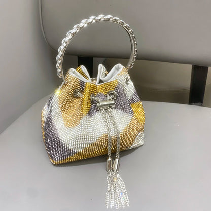 purses and handbags bags for women luxury Designer bucket clutch purse evening banquet bag Crystal rhinestone shoulder bags
