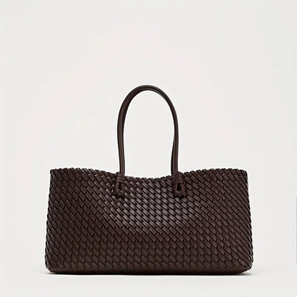 Luxury Handwoven Tote Bag- Elegant Women's Shoulder Purse, Spacious Multi-Functional Travel Bag for Daily Commute & Journeys