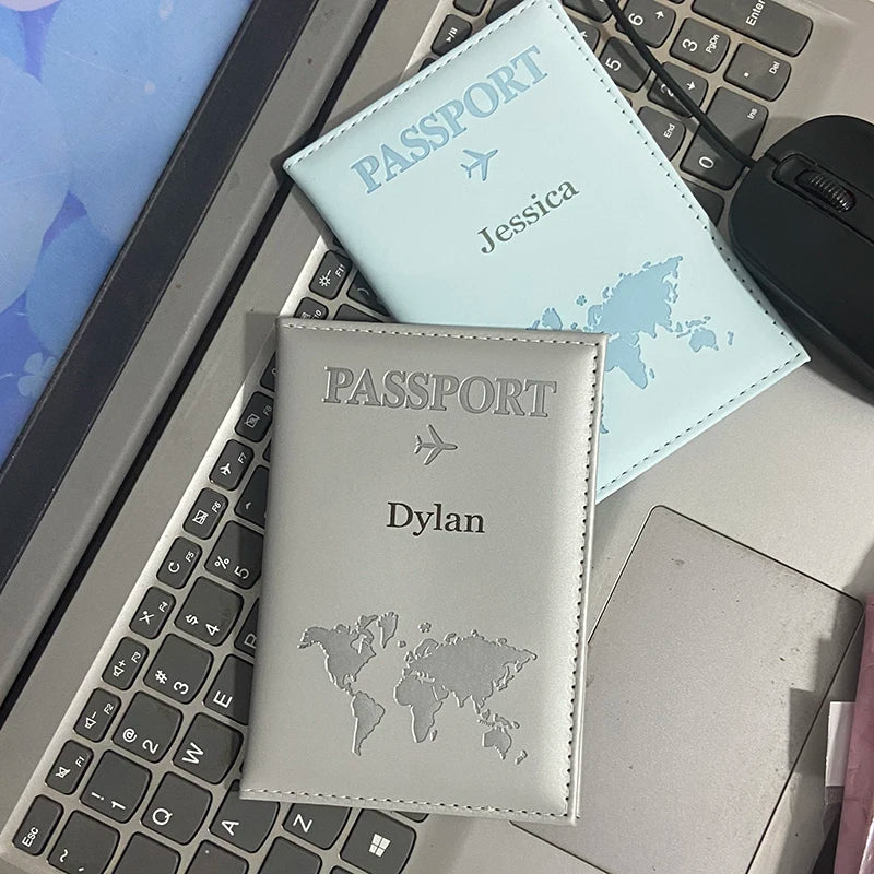Custom Name on Passport Holder Travel Wallet Pu Cover for Passport Passeport Personnalisé (confirm name first then make order) )