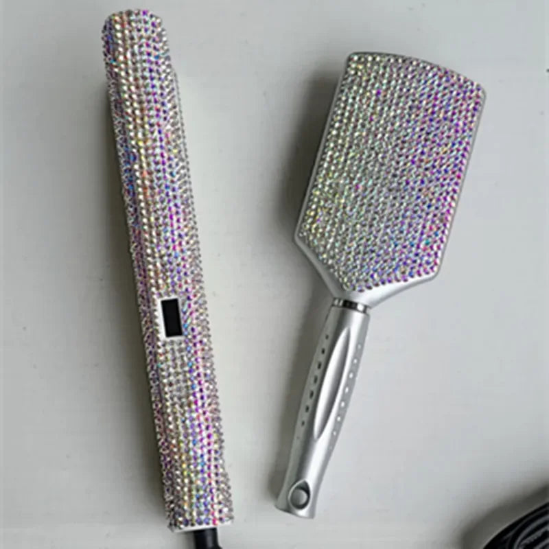Diamond Embedded Hair Straightening Iron Beauty Salon Tool Accessories Women's Hair Care Makeup Tools New Arrival