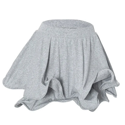 Q24SK632 Women's Autumn/Winter High-Waisted Solid Color Cropped Skirt Tight Fitting Irregular Flower Bud Design Casual Style