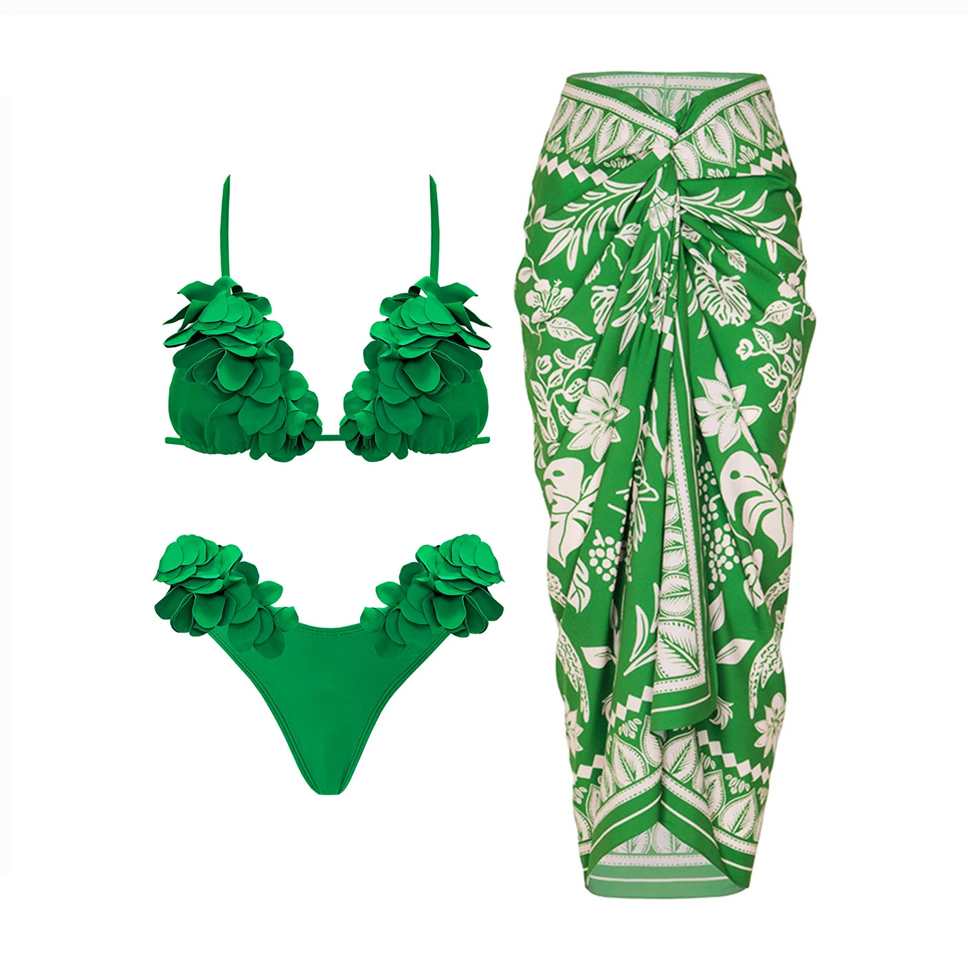 Flower Bikini Set With Skirt Luxury Designer Swimsuit Women Sexy Swimwear High Waist Biquini Desire Bodysuit Bathsuit Beachwear