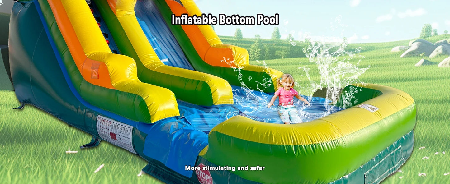 Inflatable Commercial Water Slide Bounce House for Kids or Adults,High Slide with Shallow Pool,Backyard,Outdoor 20' x 9.4'x 13’