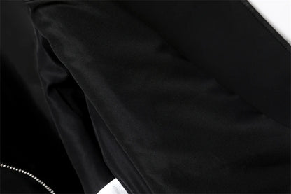 RARF 2024 Women's Spring Black faux-leather jacket Casual zipper and belt Cycling jacket Casual jacket jacket