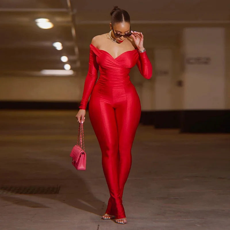 Simenual Casual Skinny Women Two Piece Set Sexy Deep V Crop Tops High Waist Pants Cyber Y2K Outfits Slim Co Ord Suits Streetwear