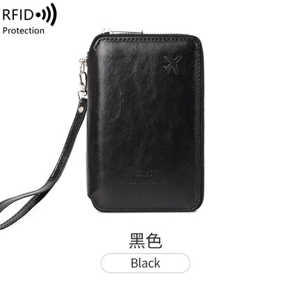 Minimalist and fashionable RFID passport holder multifunctional PU leather travel accessory passport holder wallet holder unisex