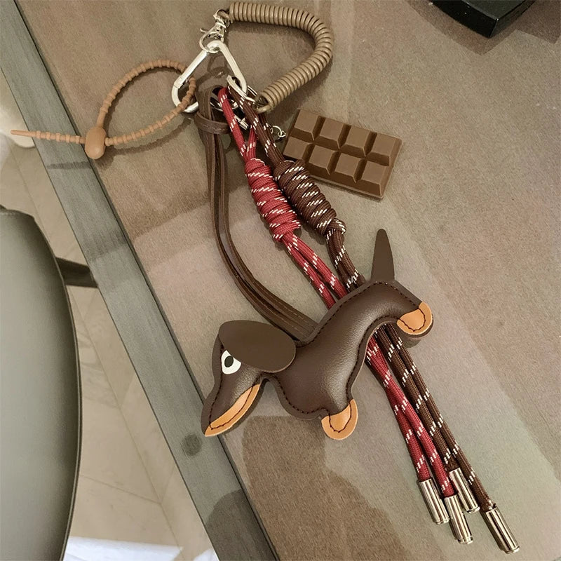 Braided Rope Bag Pendant High-grade Keychain Pendant Ruth's Same Style Dachshund Pendant Suitable For Phone Bag Accessories