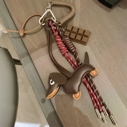 Braided Rope Bag Pendant High-grade Keychain Pendant Ruth's Same Style Dachshund Pendant Suitable For Phone Bag Accessories