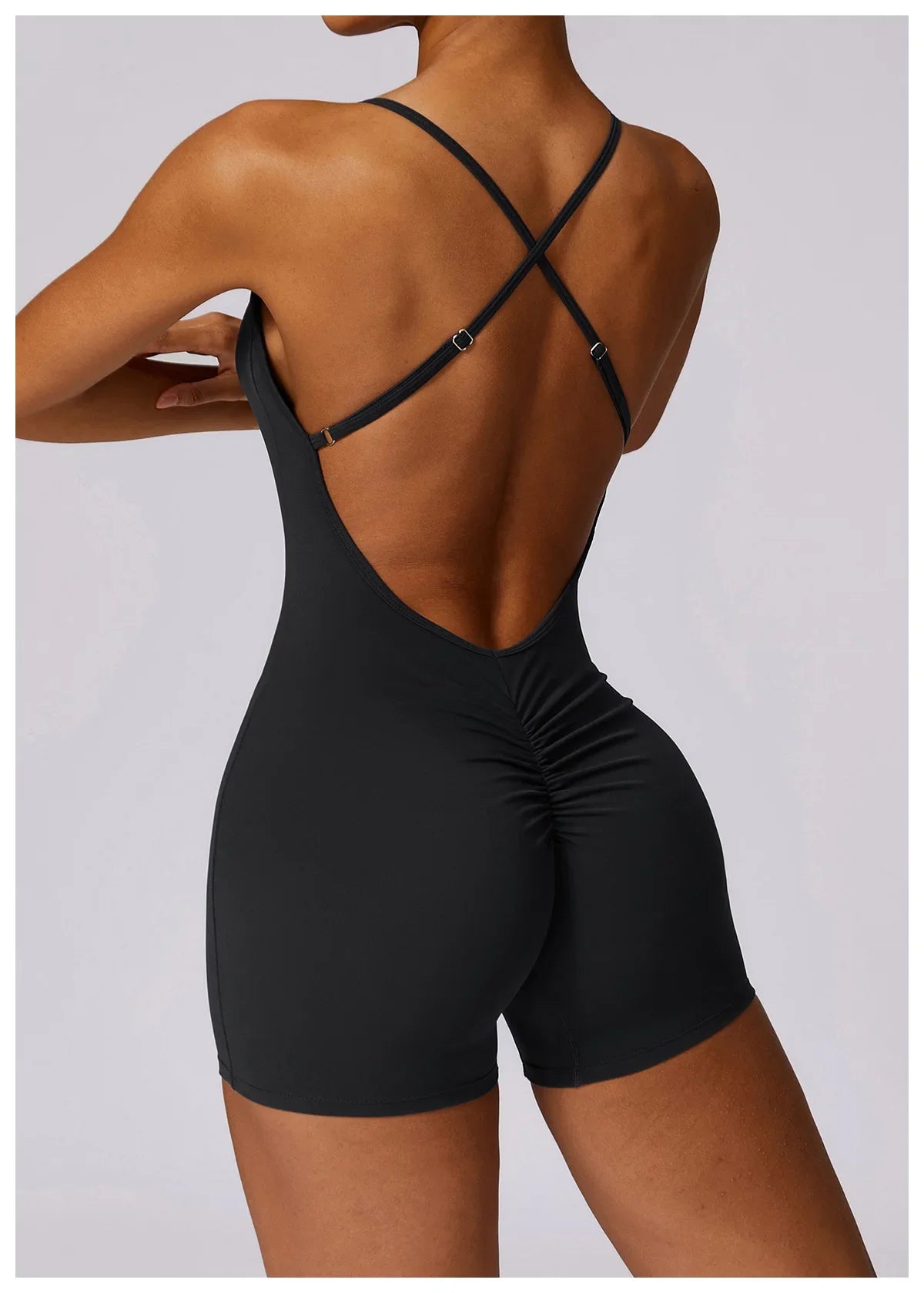 Custom LOGO women's clothing quick-drying nude sports onesie casual running fitness tight back yoga clothing