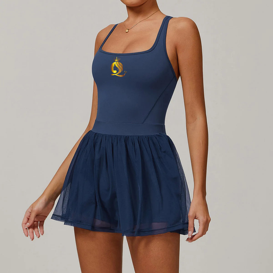 Custom LOGO women's recycled dress mesh yarn breathable and quick-drying sports running anti-light tennis skirt