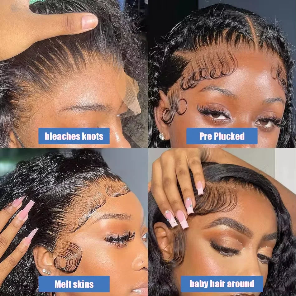 200% Density HD 13x4 Lace Jerry Curly Bob Wig 4x4 Lace Closure Loose Deep Wave Lace Front Human Hair Wig 100% Remy Human Hair