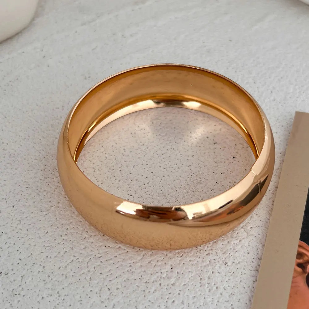 KMVEXO Vintage Punk Beige Khaki Thick Resin Acrylic Smudging Bangles Geometric Irregular Bangle Bracelets For Women Men Jewelry