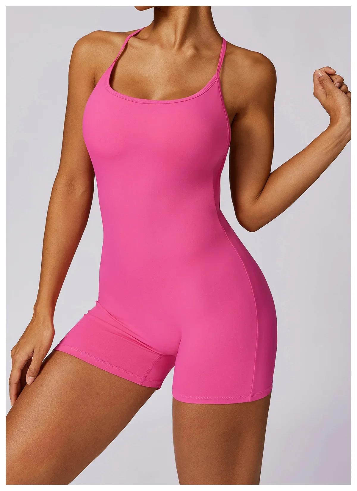 Custom LOGO women's clothing quick-drying nude sports onesie casual running fitness tight back yoga clothing