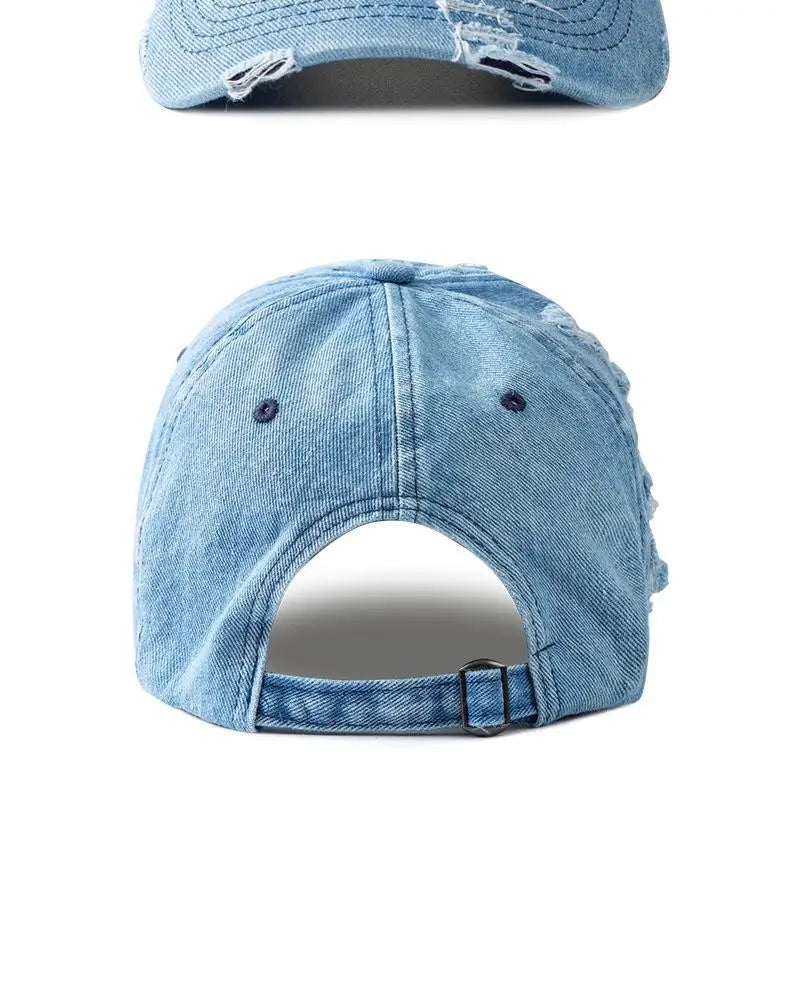 Washed Denim Baseball Cap Women Men Sunshade Breathable Spring Summer Hat Vintage Snapback Cap Female