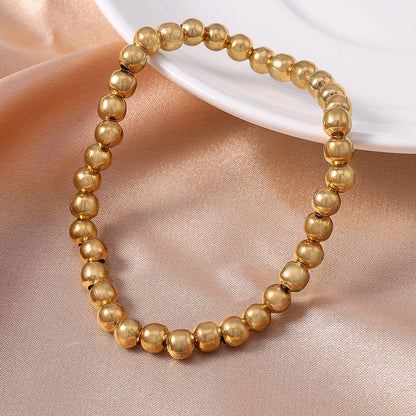Aihua Trend Stretch Gold Sliver Color 6MM 8MM 12MM 16MM Stacked Ball Beaded Bracelet For Women Men Round CCB Beads Bracelets