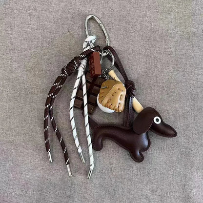 Braided Rope Bag Pendant High-grade Keychain Pendant Ruth's Same Style Dachshund Pendant Suitable For Phone Bag Accessories