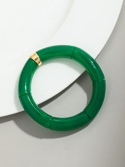 Bohomia New Acrylic Chunky Bamboo Stackable Bracelet for Women Boho Elastic Colorful Tube Beads Braceletes 2025 Fashion Jewelry