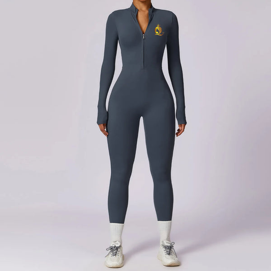 Customized LOGO women's zipper long-sleeved yoga onesie high-intensity fitness sports onesie tights