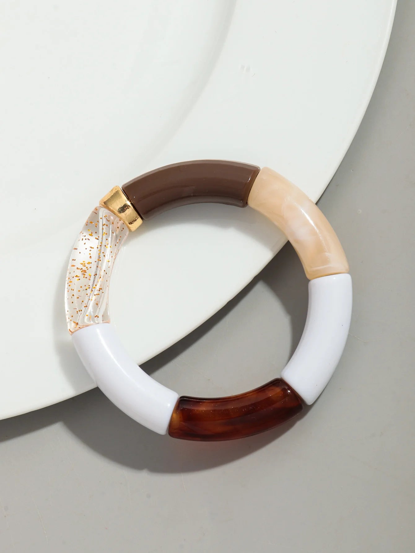 Bohomia New Acrylic Chunky Bamboo Stackable Bracelet for Women Boho Elastic Colorful Tube Beads Braceletes 2025 Fashion Jewelry