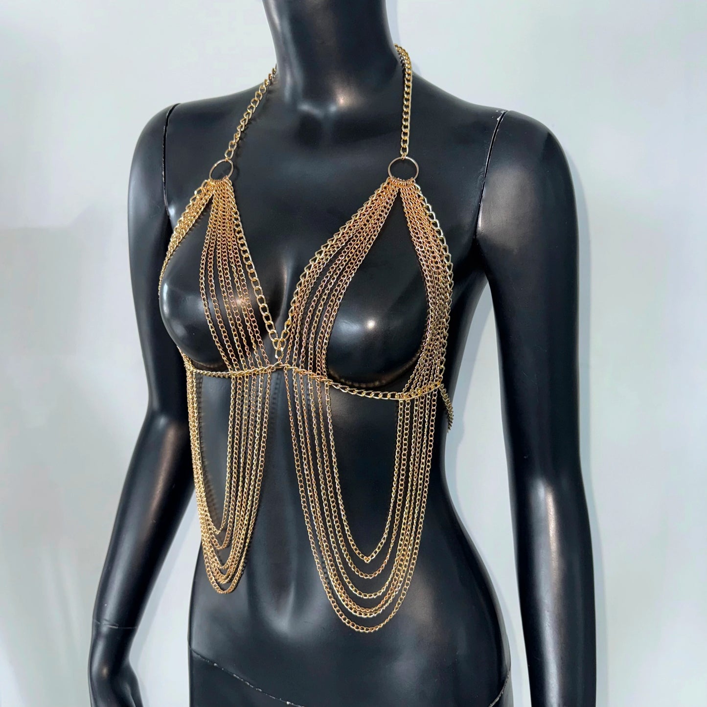 New Variety Of Body Chain Temperament White Pearl Suspender Silver Chain Top Metal Layered Fashionable Women's Clothing