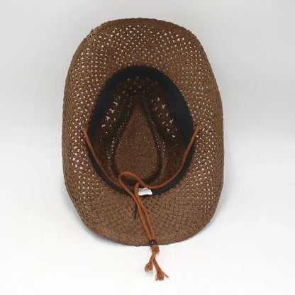 Vintage Western Cowboy Sun Hat Men Women Straw Hat Outdoor Travel  Ethnic Style Gift UV Protection Cap Chapeau Beach Hat