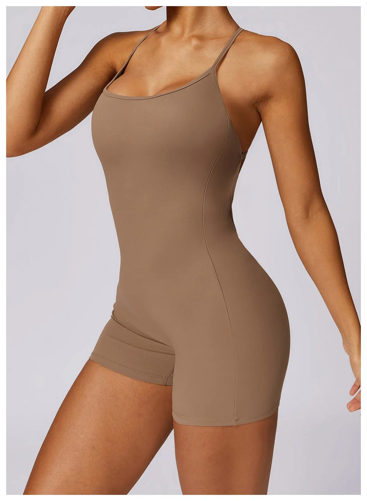 Custom LOGO women's clothing quick-drying nude sports onesie casual running fitness tight back yoga clothing
