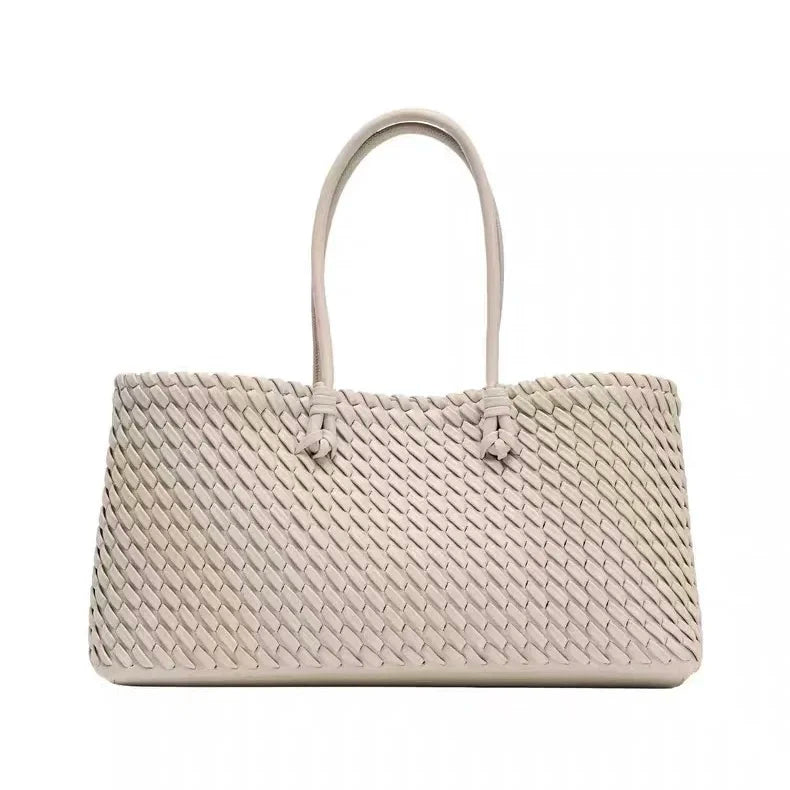 Luxury Handwoven Tote Bag- Elegant Women's Shoulder Purse, Spacious Multi-Functional Travel Bag for Daily Commute & Journeys