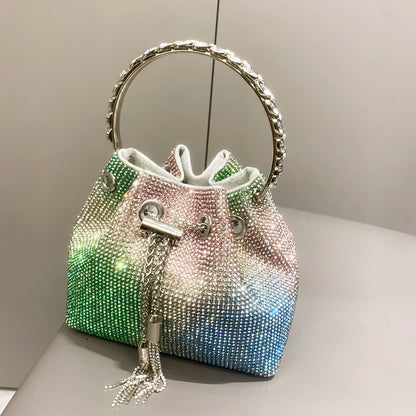 purses and handbags bags for women luxury Designer bucket clutch purse evening banquet bag Crystal rhinestone shoulder bags
