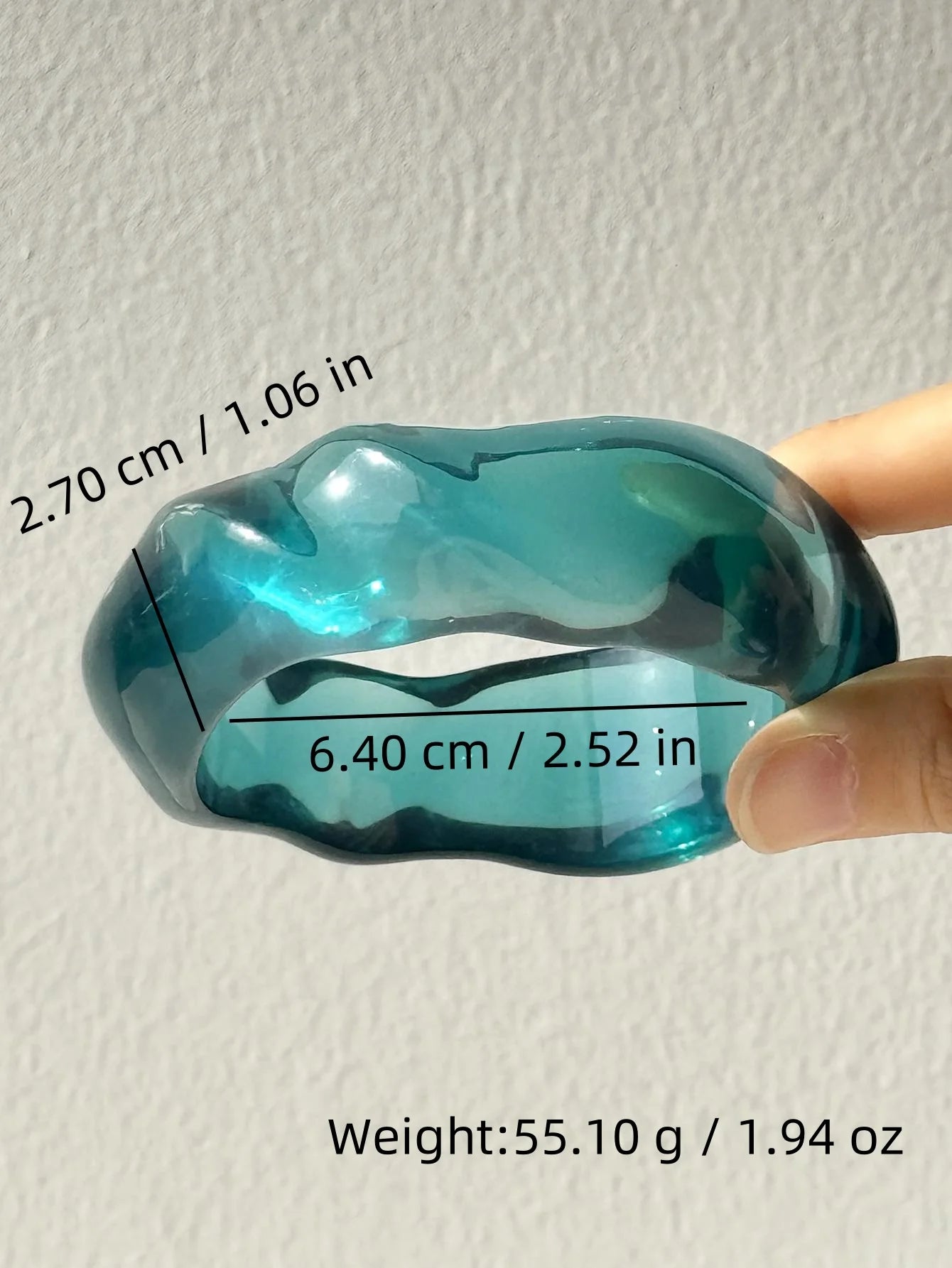 Blue Twisted Irregular Square Round Summer Resin Bracelet for Women Girl Party Jewelry HUANZHI 2025 NEW INS