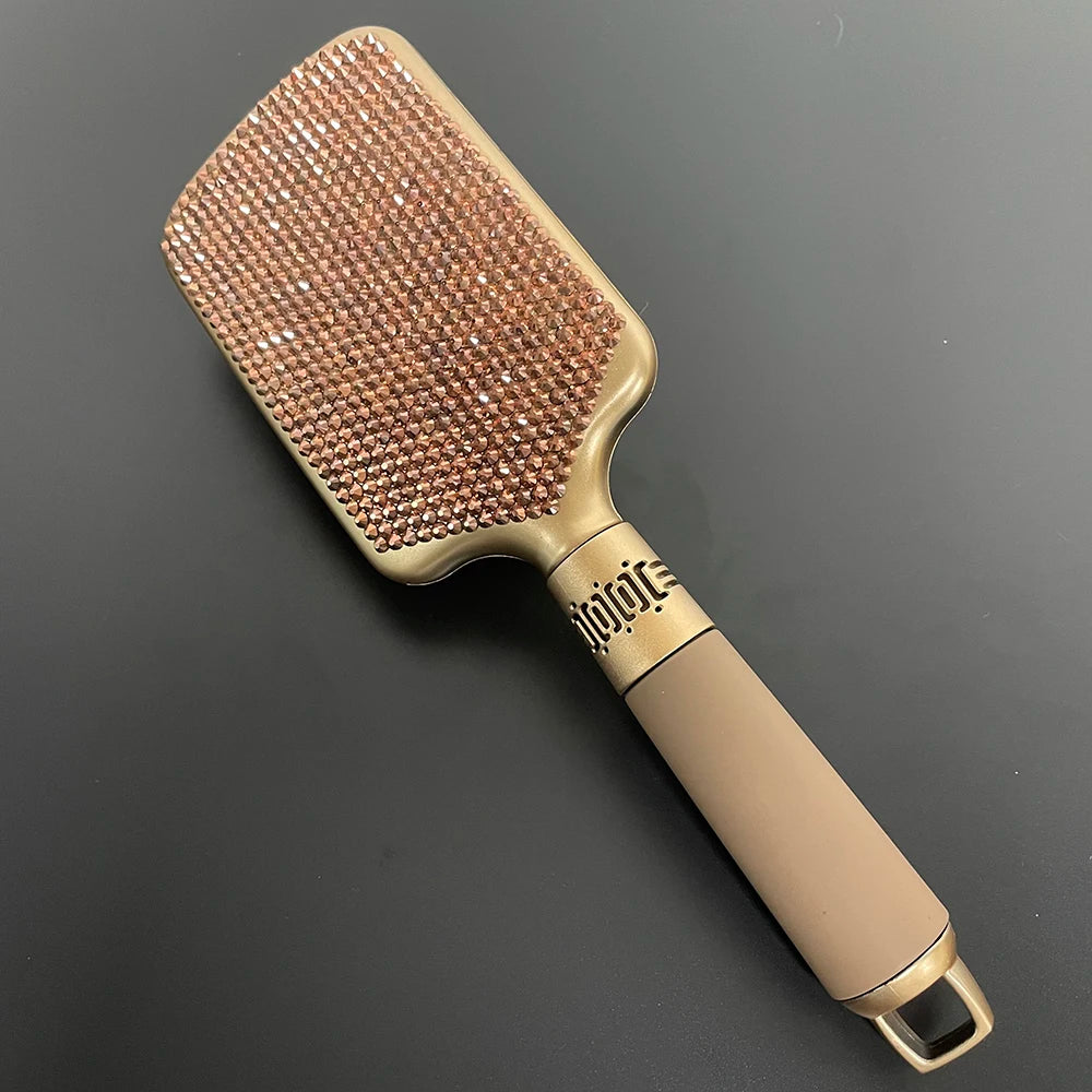 Luxury Bling Crystal Paddle Brush cepillo para cabello escova de cabelo brosse cheveux femme Hairdressing Styling Tools