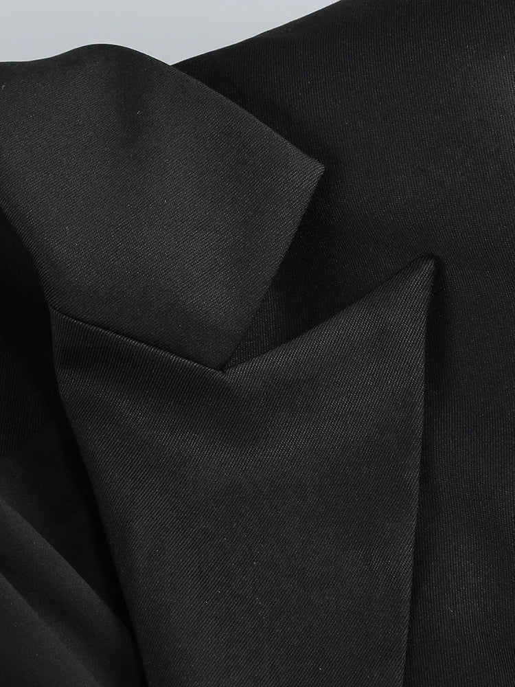 Sexy V Neck Long Sleeve Blazer With Rhinestone Sleeve Women Black Diamond Patchwork Slim Jacket Evening Party Club Cocktail Coat