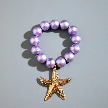 DIEZI Bohemian Multicolor CCB Beads Bracelets For Women Fashion Sweet Shell Starfish Conch Charm Bracelets Bangles Men Jewelry