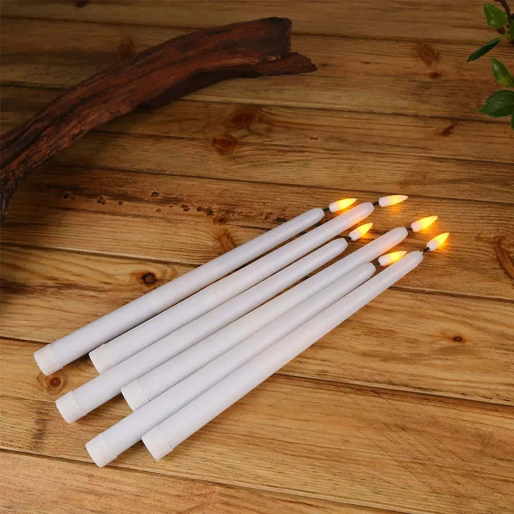 Black/White Led Candles with Flickering Flame,Battery Operated Flameless Halloween Grave Decor Votive Church Candles 1pc