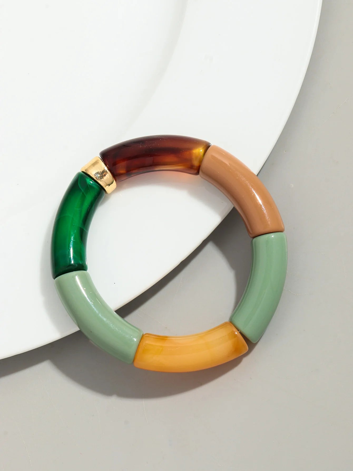 Bohomia New Acrylic Chunky Bamboo Stackable Bracelet for Women Boho Elastic Colorful Tube Beads Braceletes 2025 Fashion Jewelry