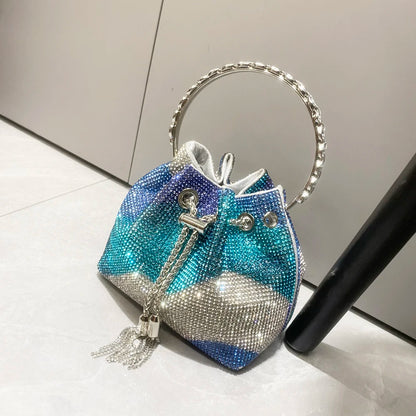 purses and handbags bags for women luxury Designer bucket clutch purse evening banquet bag Crystal rhinestone shoulder bags