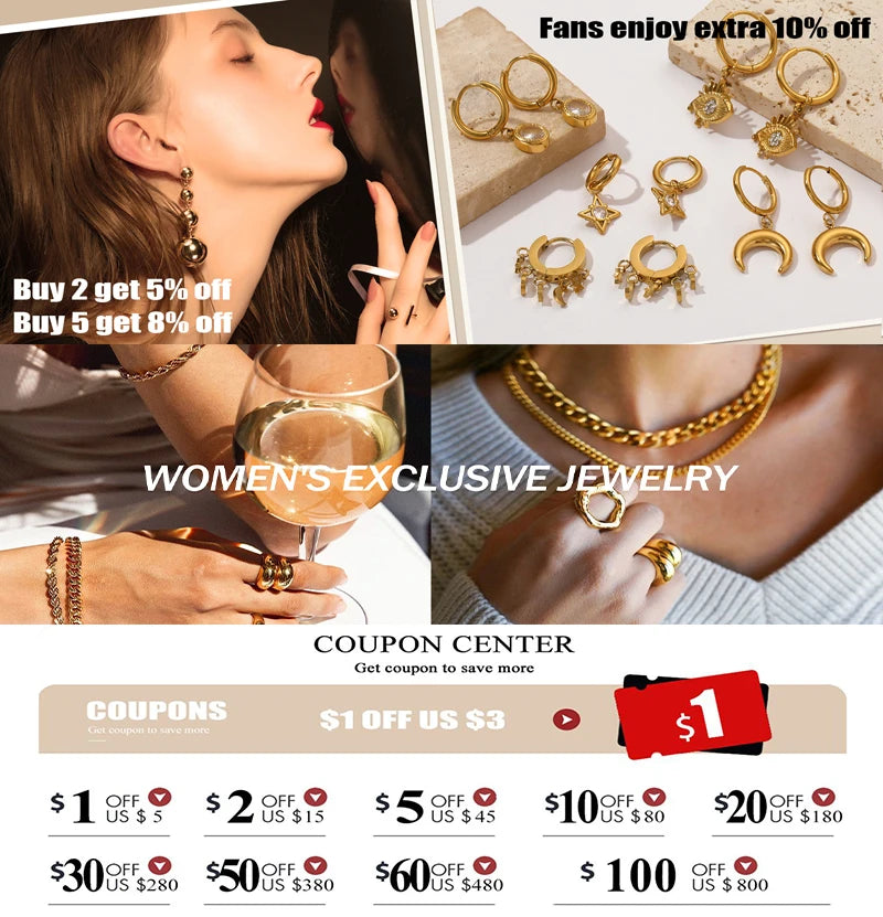 EILIECK 316L Stainless Steel Gold Silver Color Thick Chain Necklace For Women Fashion Cuban Neck Chain Waterproof Jewelry Gift